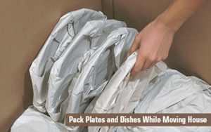 how to properly pack dishes into a cardboard box