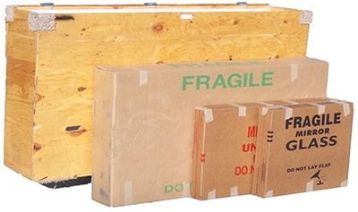 4 different types of boxes that can be used when moving glass and pictures